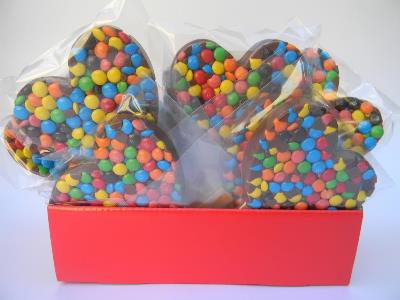 Choc Gallery - Heart Paddlepops - Milk Choc Freckle/M&M Counter Displays