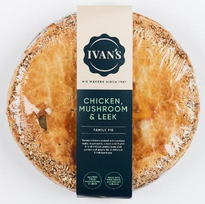 Ivans - Family Pies - Chicken, Mushroom & Leek