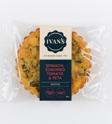 Ivans - IP Quiche - Spinach, SD Tomato & Feta