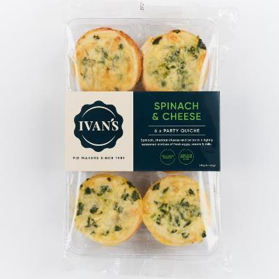 Ivans - Retail - Party Spinach Cheese Quiche