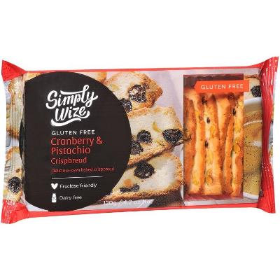 Simply Wize - Crispbreads - Cranberry Pistachio - GF