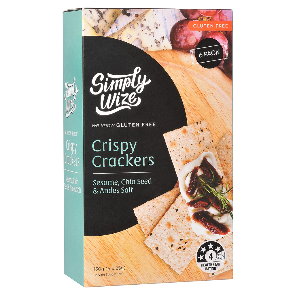Simply Wize - Crispy Crackers - Sesame Chia Seed & Andes Salt
