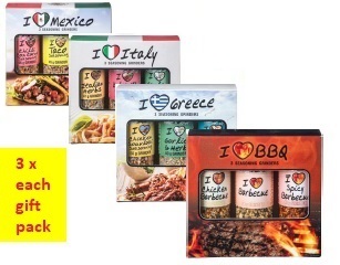 Aussie Spice Grinders - I Love Mix - 3 of each of the 4 SKU's