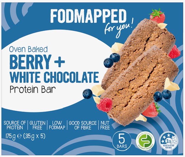 Fodmapped - Bars - Berry White Choc Protein Oven Baked