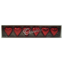 [CLT071c] Chocolatier - Specialty Gifting - Red Foiled Hearts - 6 Pack