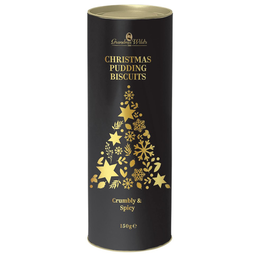 [GW17] Grandma Wild - Christmas - Tube - Black Xmas Tree - Xmas Pudding Biscuits