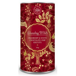 [GW10] Grandma Wild - Christmas Biscuits - Partridge Red Tube - Cranberry & White Choc