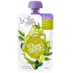 [OB02c] Bubs - Pear & White Grape - Baby Food - Stage 1