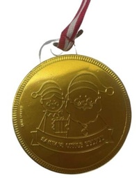 [ST43c] Steenland - Christmas - Santas Little Helper Foiled Medallion with Ribbon