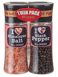 [ASG30c] Aussie Spice Grinders - I Love Twin Set - Himalayan Salt & Black Pepper