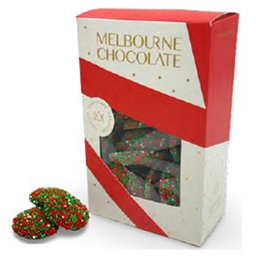 [RR220c] Melbourne Chocolate - Gift - Xmas - Red, Green & White Choc Speckles